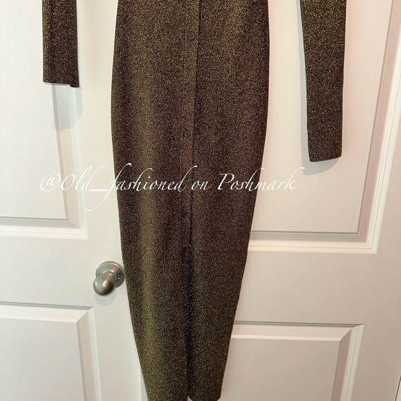 STAUD Craftsman Off-the-Shoulder Metallic Ribbed-Knit Midi Dress - Picture 7 of 13